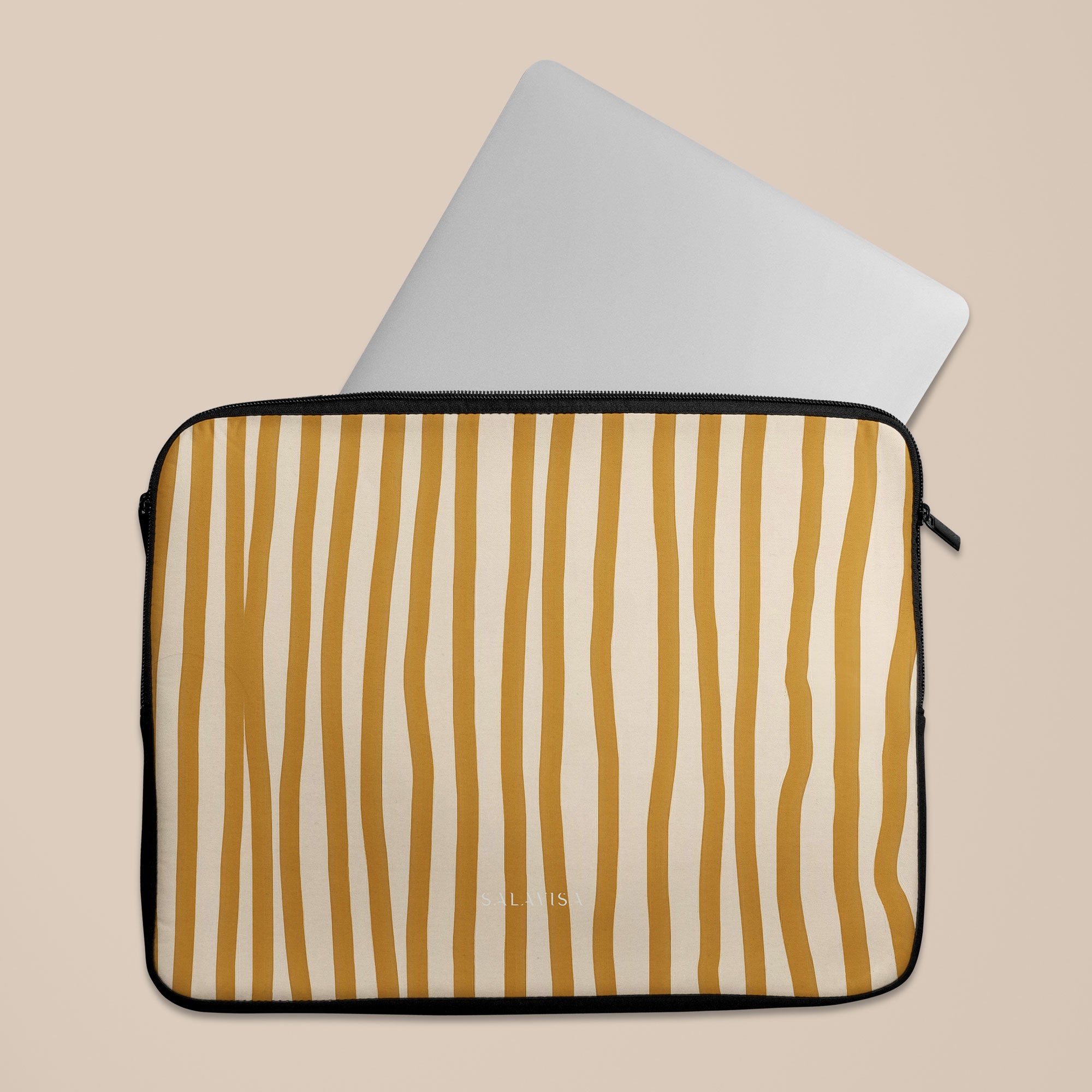 Wonky Mustard Laptop Sleeve — view 5 — Salavisa