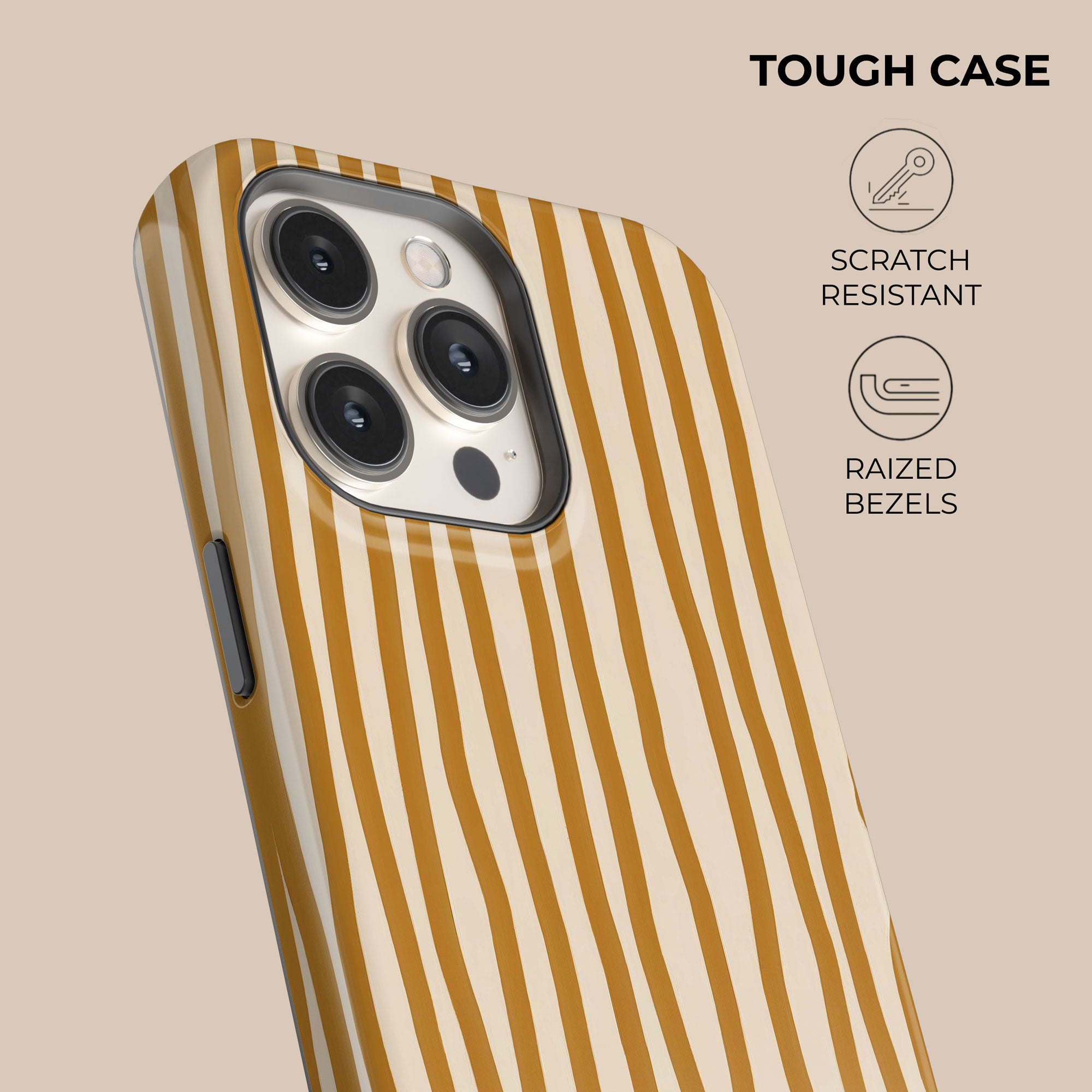 Wonky Mustard Phone Case — angle view