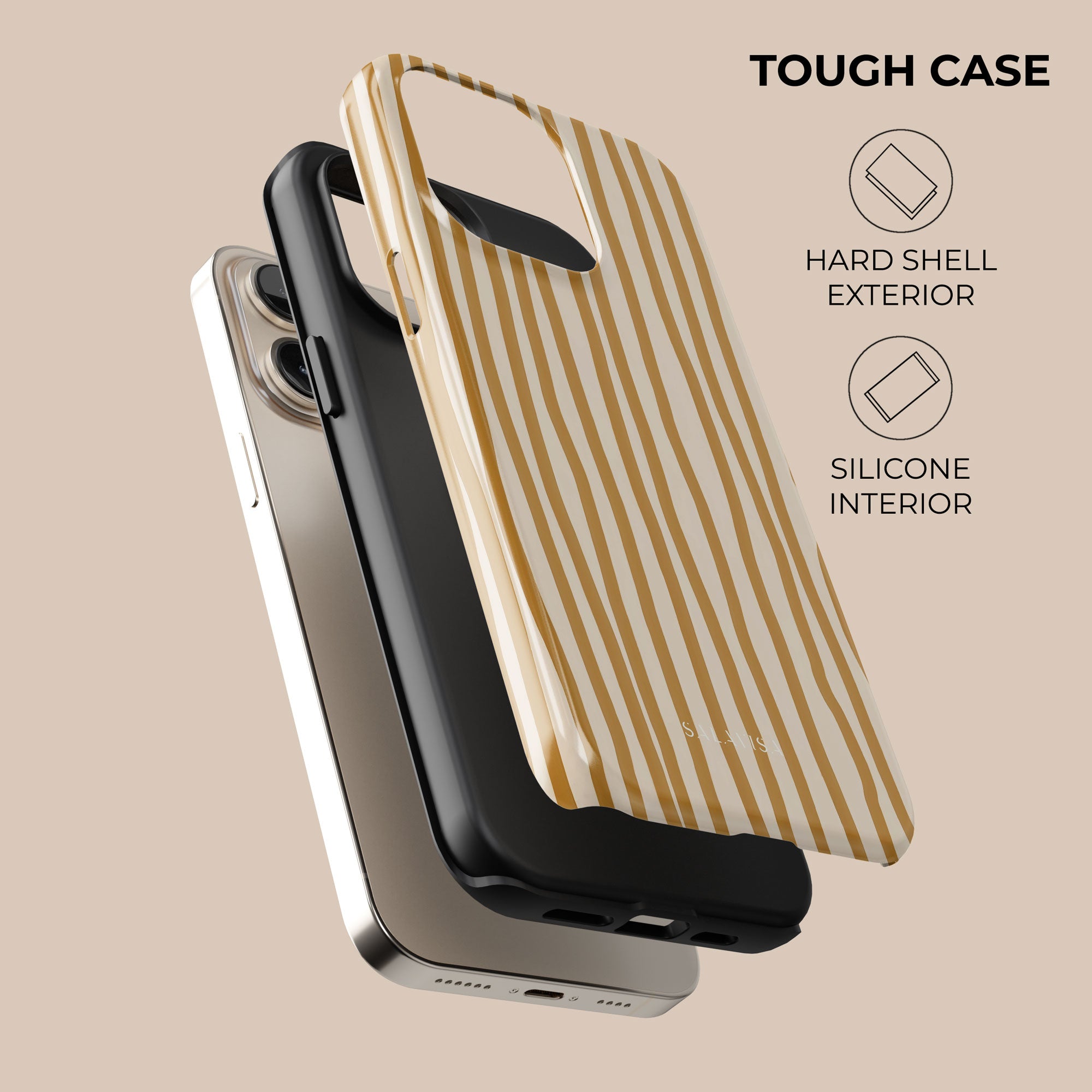 Wonky Mustard Phone Case — front view — Salavisa