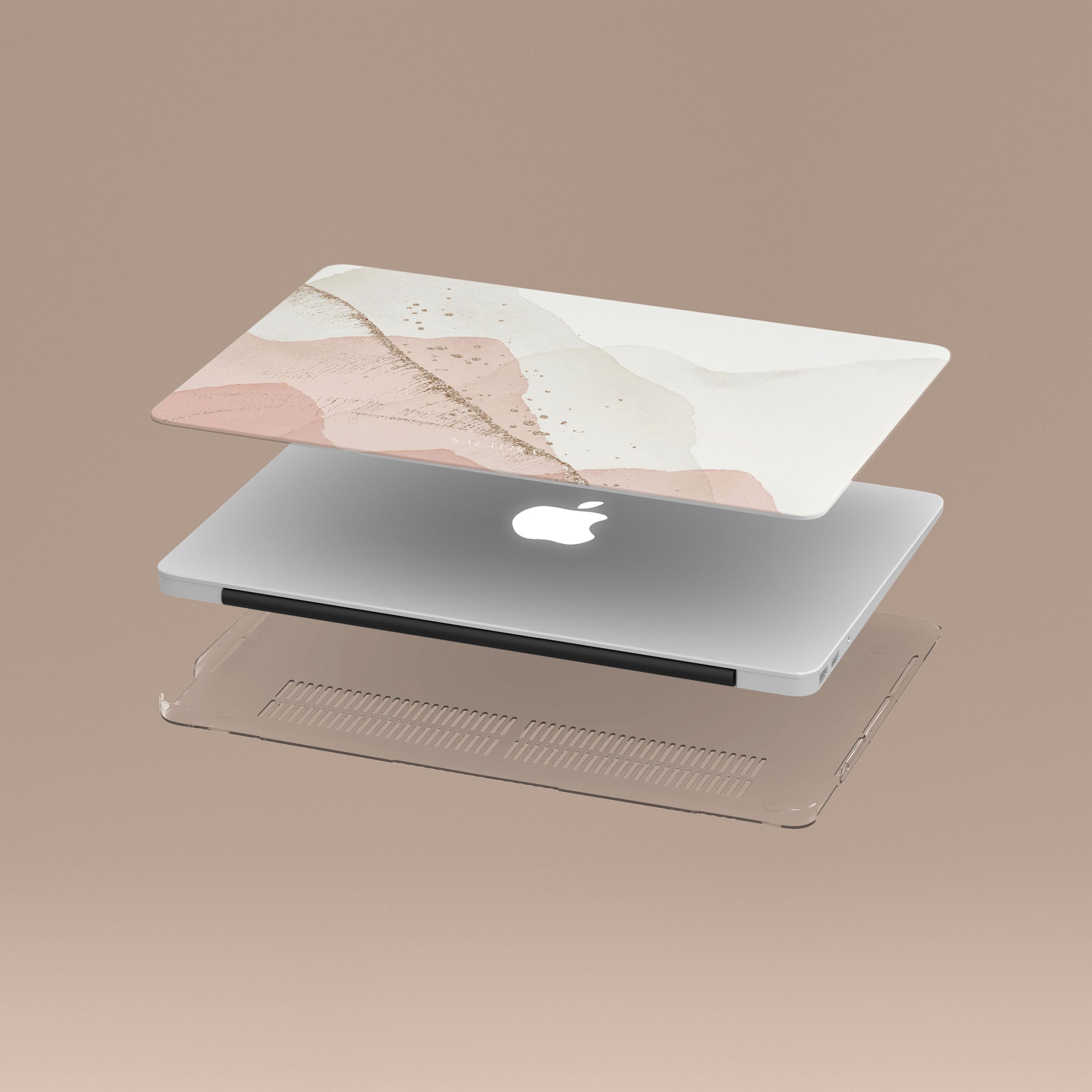 Pink &amp; Gold Abstract MacBook Case MacBook Cases - SALAVISA