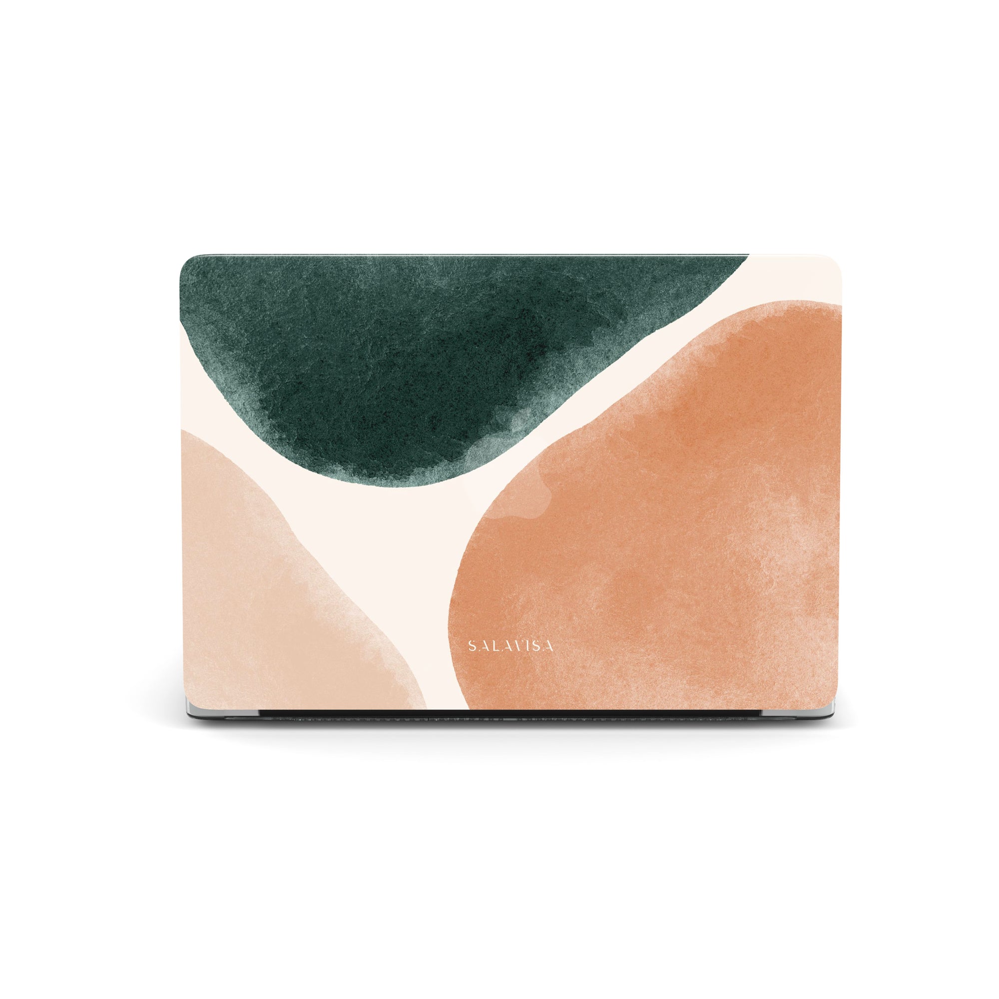 Peach & Forest Green Luxe Shapes MacBook Case MacBook Cases - SALAVISA